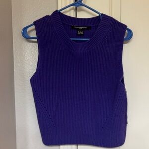 French Connection Purple Knit Sleeveless Sweater Vest